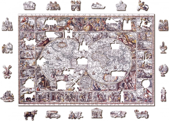 Puzzle din lemn harta descoperirilor 505 piese