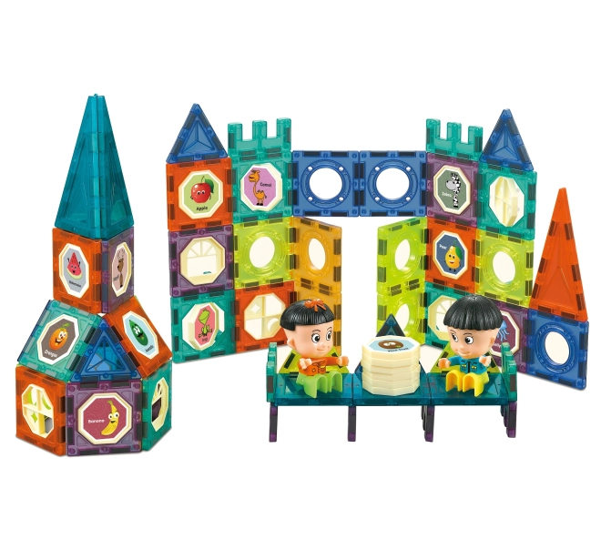 Set de construcții magnetice Woopie castel 98 piese