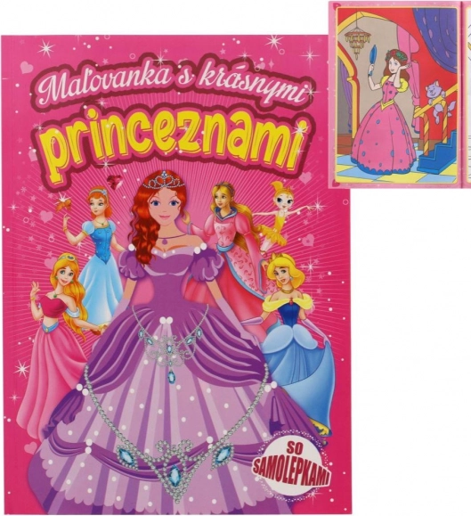 Cărticele de colorat cu prințese frumoase cu autocolante