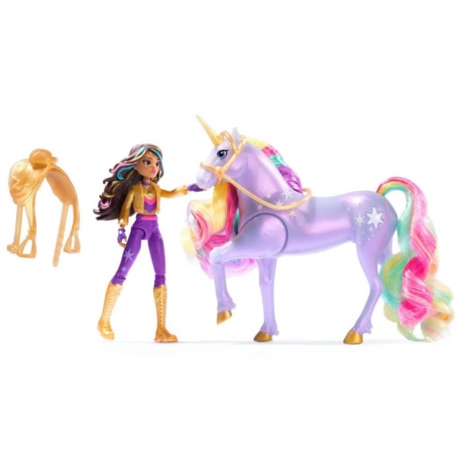 Sofia și Wildstar unicorn luminos și figurină 11 cm unicorn academy