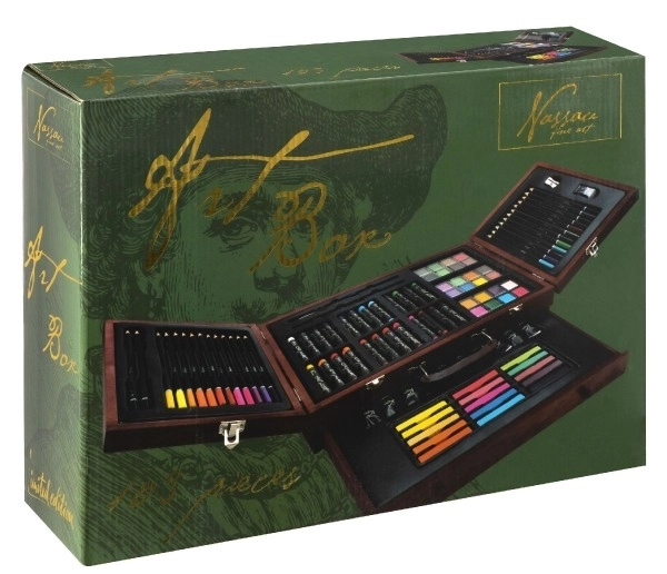 Set pictură creativ Art Box 103 piese în valiză de lemn