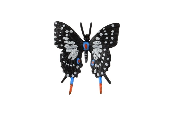 Fluture tropical Papilio otakárek negru și gri din plastic 6cm