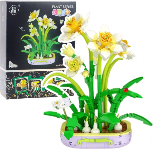 Set Constructie Floare Narcis Galben-Alb 623 buc