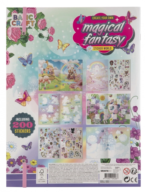 Cartea de Fantezie Magică cu Autocolante