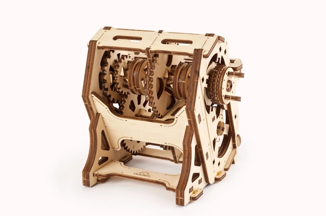 Puzzle Mecanic 3D din Lemn Cu Cutie de Viteze Educațională UGEARS