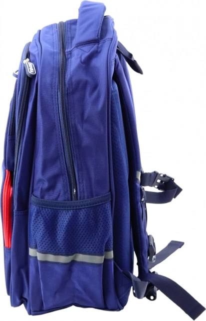 Rucsac școlar cu patch și curea de piept albastru 20L