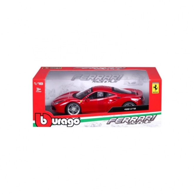 Model de mașină Ferrari 488 GTB roșu la scara 1:18