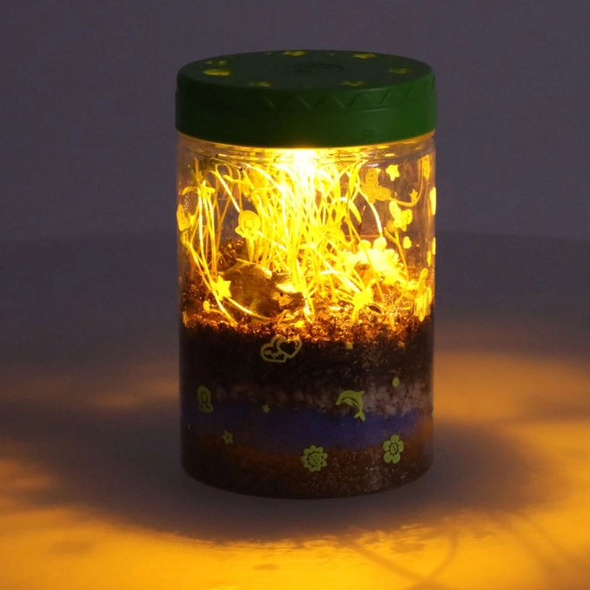 Terariu pentru cultivarea plantelor cu lampă LED și dinozauri