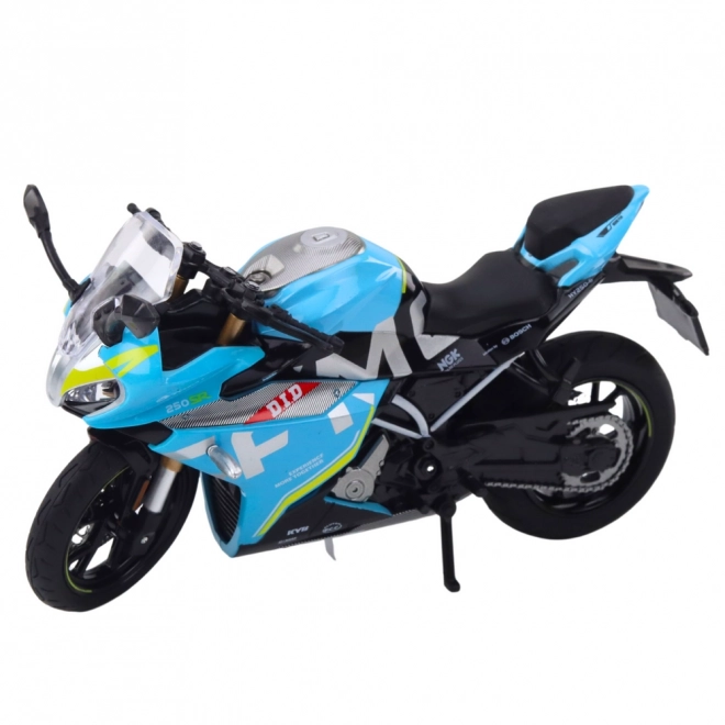 Motocicletă sport metalică albastră 1:12
