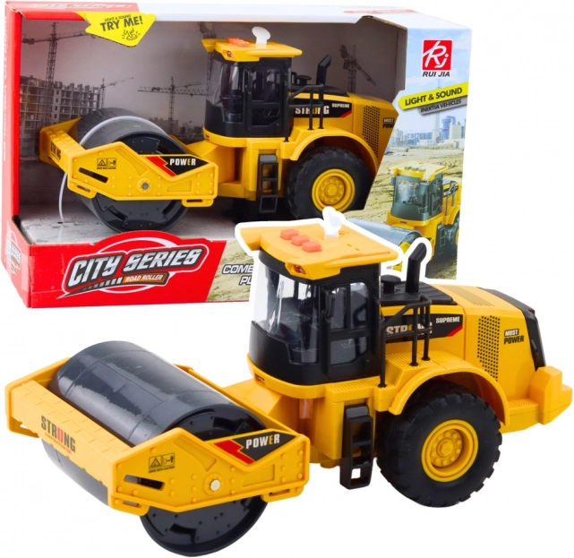 Compactor rutier cu rolă rotativă și pivotantă cu lumini și sunete - galben