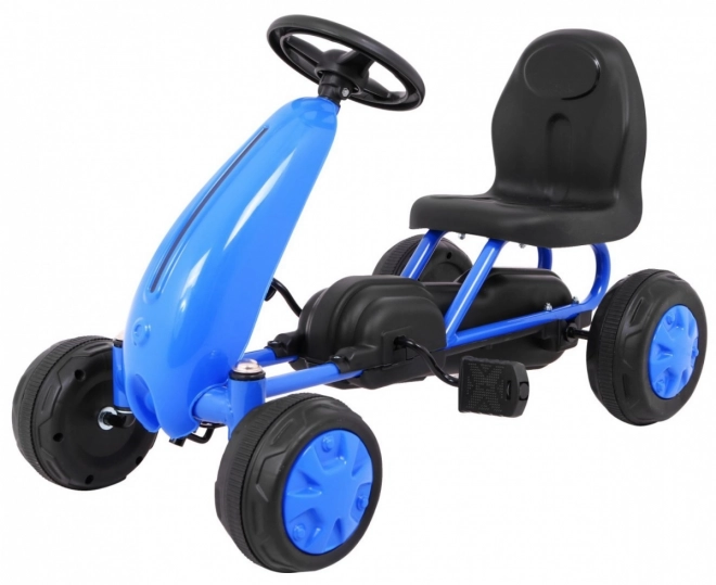 Primul go-kart cu pedale pentru copii albastru