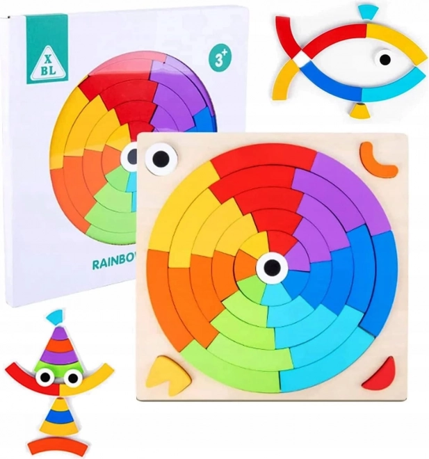 Puzzle din lemn Roata Curcubeu