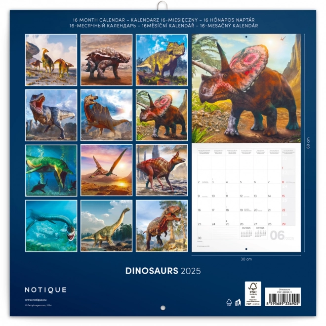 Calendariu de notițe Dinozauri 2025