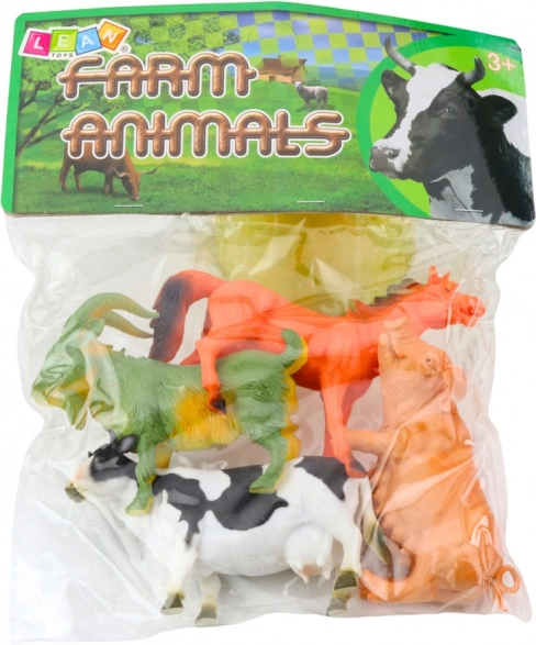 Set de figurine de animale domestice cal, capră, vacă, porc 4 buc