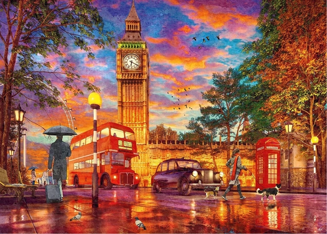 Puzzle Apus de soare la Parlament din Londra 1000 piese