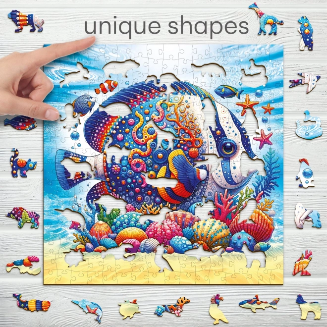 Puzzle din lemn peștele exotic cu 250 de piese