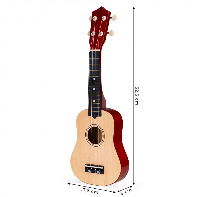 Chitară ukulele din lemn pentru copii cu 4 corzi din nailon