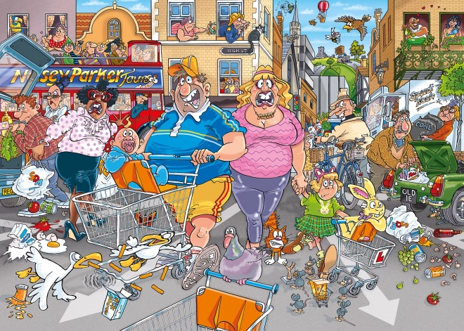 Puzzle Jumbo Wasgij: Nebunia Străzii Centrale 1000 piese