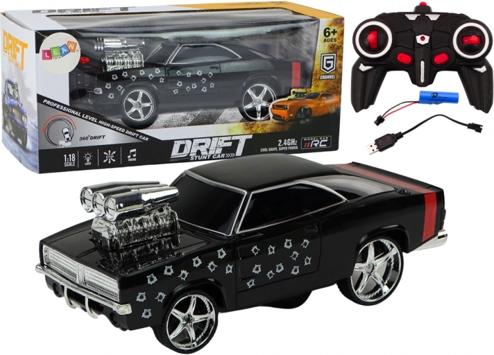 Mașină cu telecomandă 1:18 Drift 360 Lumini Sunete negru