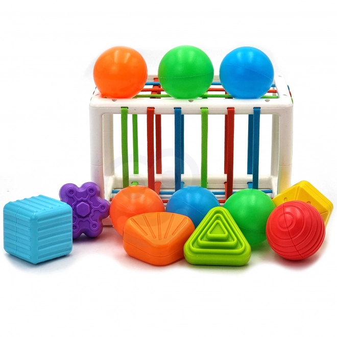 Jucărie Cub Sensory WOOPIE cu Forme Colorate