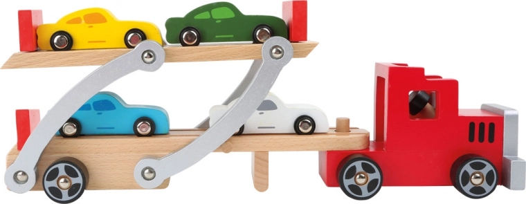 Camion de lemn cu mașinuțe small foot