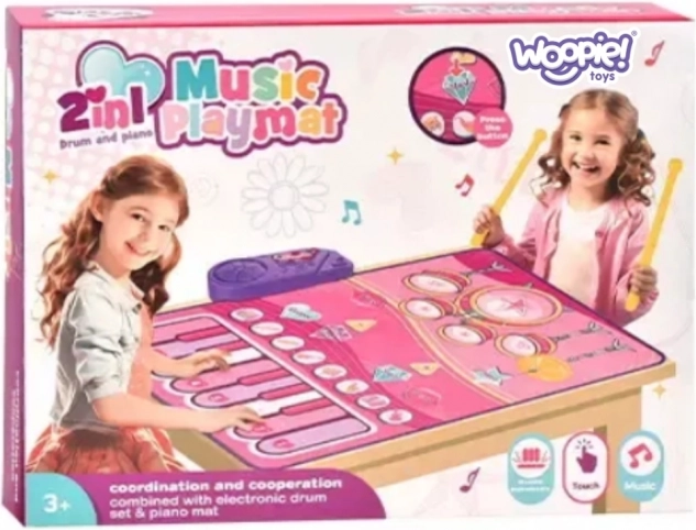 WOOPIE Saltea Muzicală Mare 2în1 Tobe și Pian Interactiv