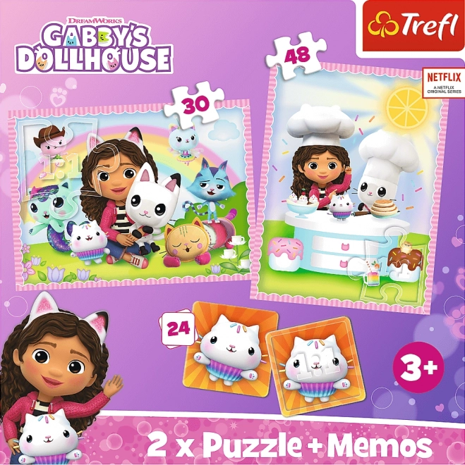 Puzzle Gabi și prietenul pisic din Gabby's Dollhouse