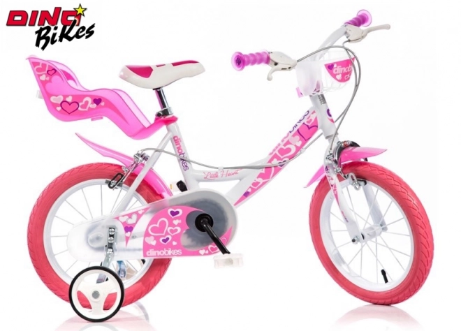 Dino Bikes Bicicletă pentru copii 14" albă 2017