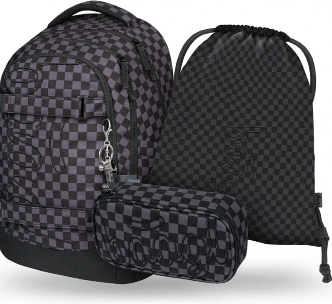 Set de rechizite BAAGL Skate Max gri: rucsac, penar și săculeț