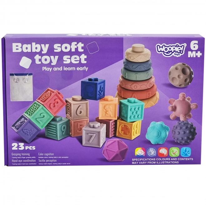 Klocki senzoriale interactive 23 piese Woopie