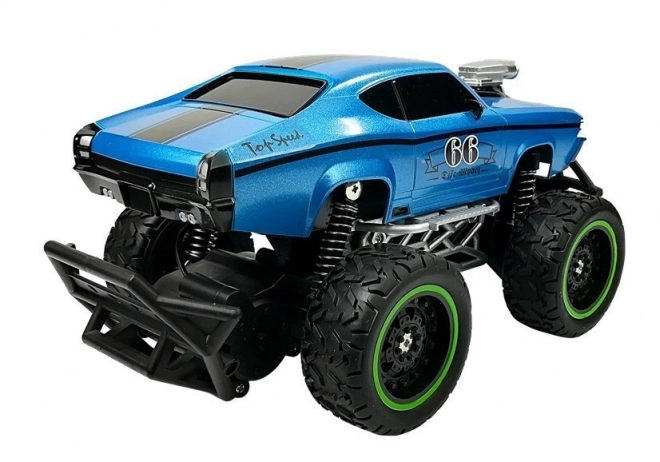 Mașină cu Telecomandă Off-Road Albastră cu Roți Mari