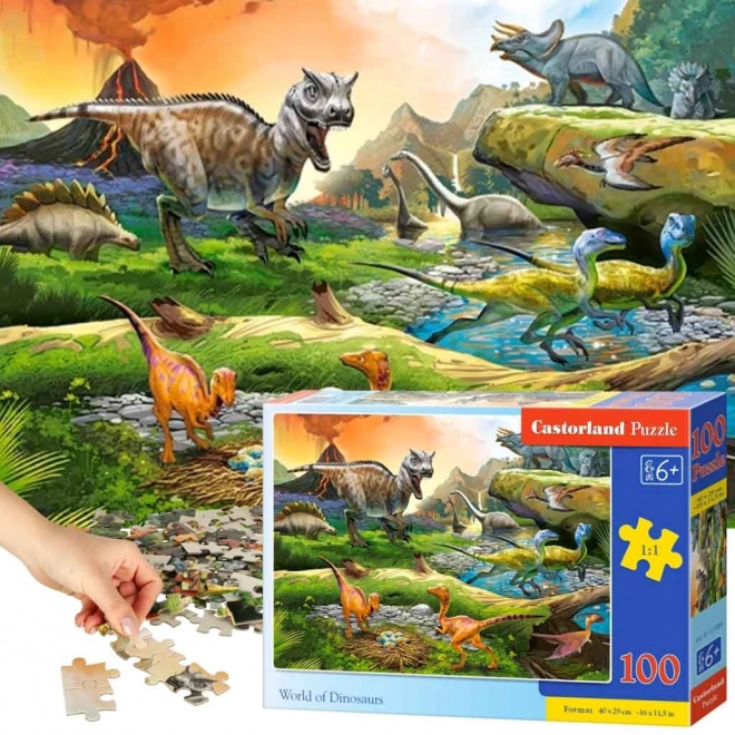 Puzzle Lumea Dinozaurilor 100 piese