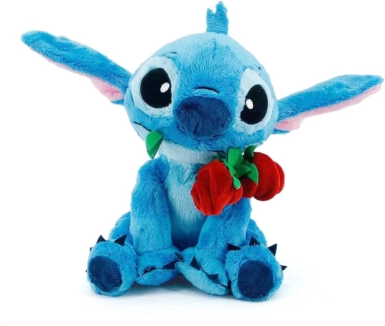 Mascota Disney Stitch cu trandafir 25 cm