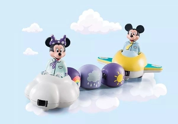 Set figurine Mickey și Minnie plimbare printre nori