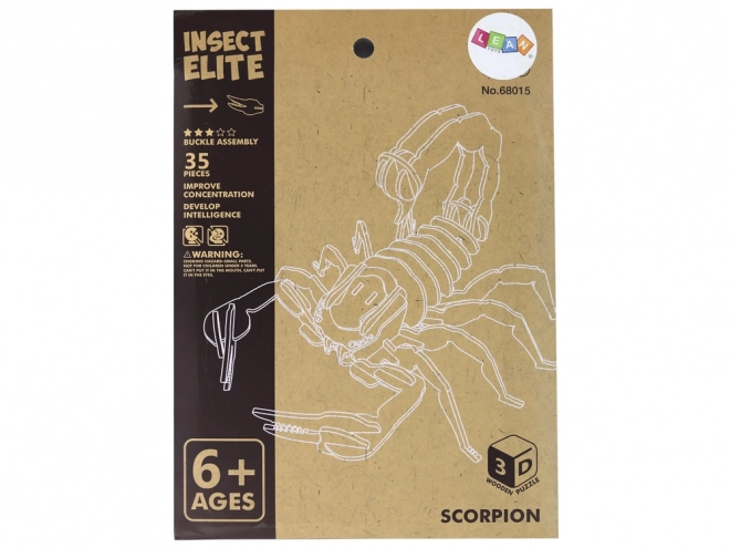 Puzzle din lemn 3D Scorpion educațional