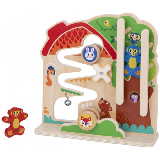Tablă Montessori din lemn cu labirint Tooky Toy