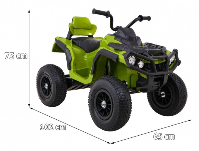 ATV Quad Aer Verde + roți gonflabile + radio MP3 + pornire lentă