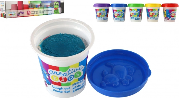 Plastilină în pahar – set 5 culori în cutie