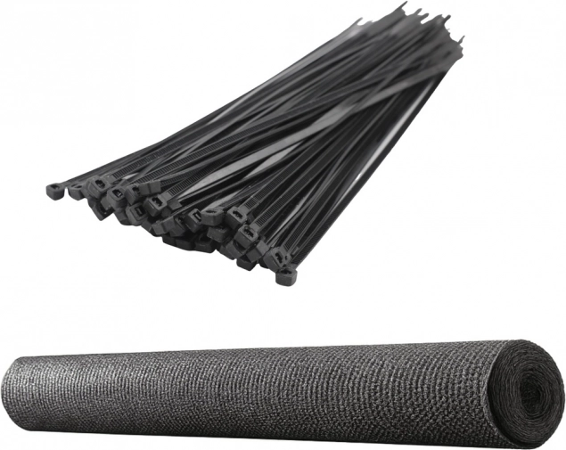 Plasă de umbrire gri pentru gard 1,5 m x 25 m 140g/m²