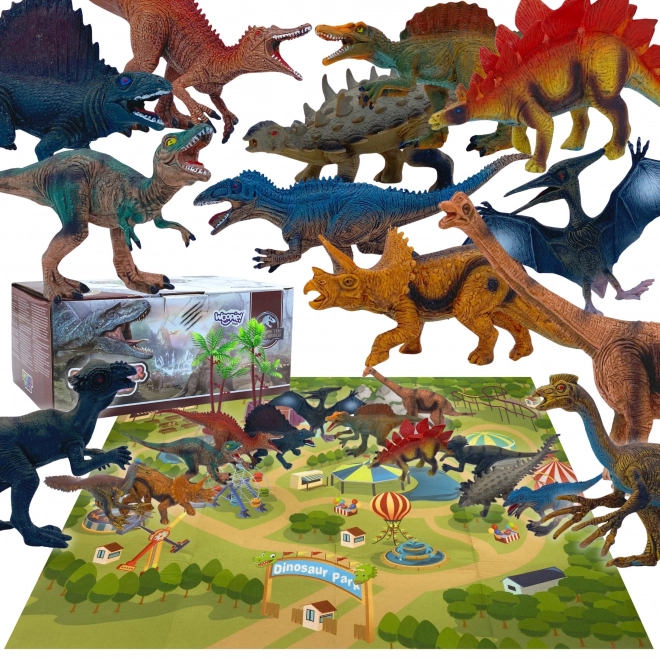 Set figurine Dinozauri XL cu covoraș