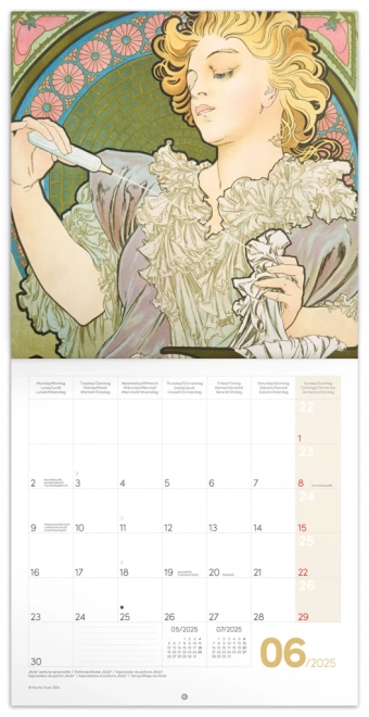 calendar de notițe Alfons Mucha 2025