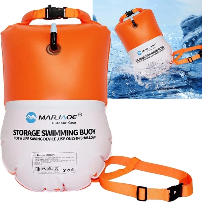 Baliză înot gonflabilă cu sac uscat 10L