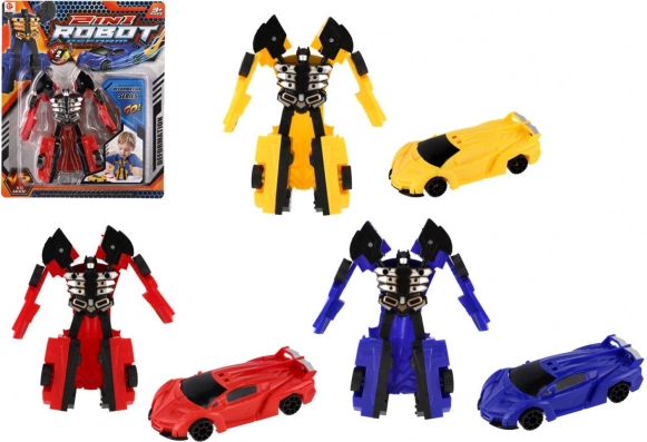 Robot/mașină Transformer din plastic 14 cm în trei culori