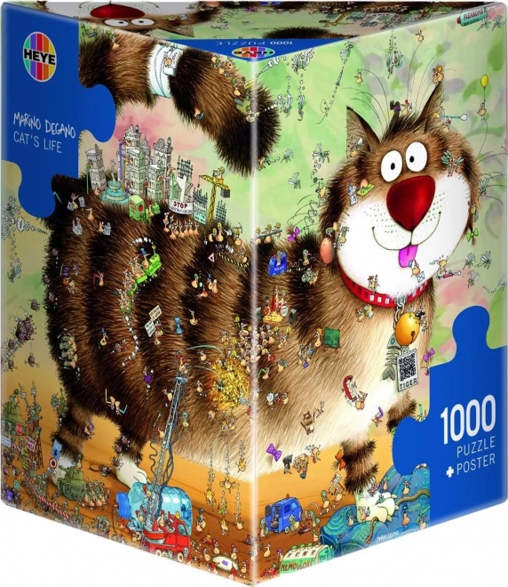 Puzzle Heye viața pisicii 1000 de piese