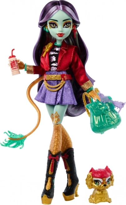 Păpușa Monster High Jinafire Long cu animal de companie