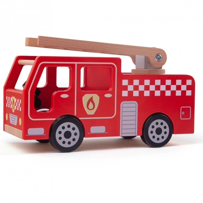 camion de pompieri din lemn bigjigs toys