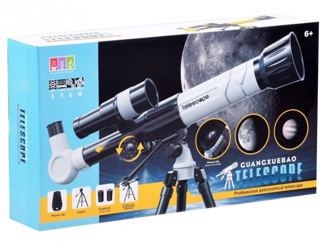 Telescop pe trepied pentru copii cu mărire 20x 30x 40x – Alb