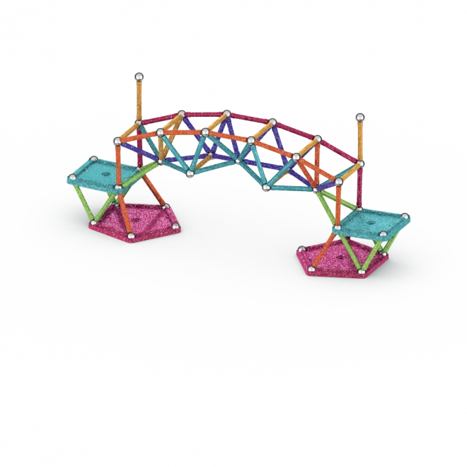 Construcție Magnetică Geomag Glitter 142 Piese