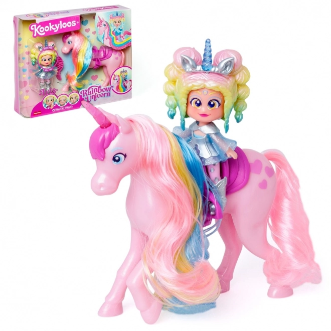 Păpușa KookyLoos Unicornul Curcubeu