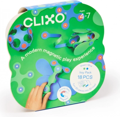 Stavește magnetică CLIXO Itsy verde și albastru